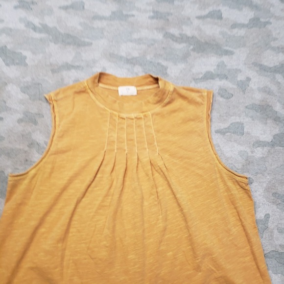 T.LA Tank Top Womens Large Yellow Anthropologie Sleeveless - Picture 3 of 9